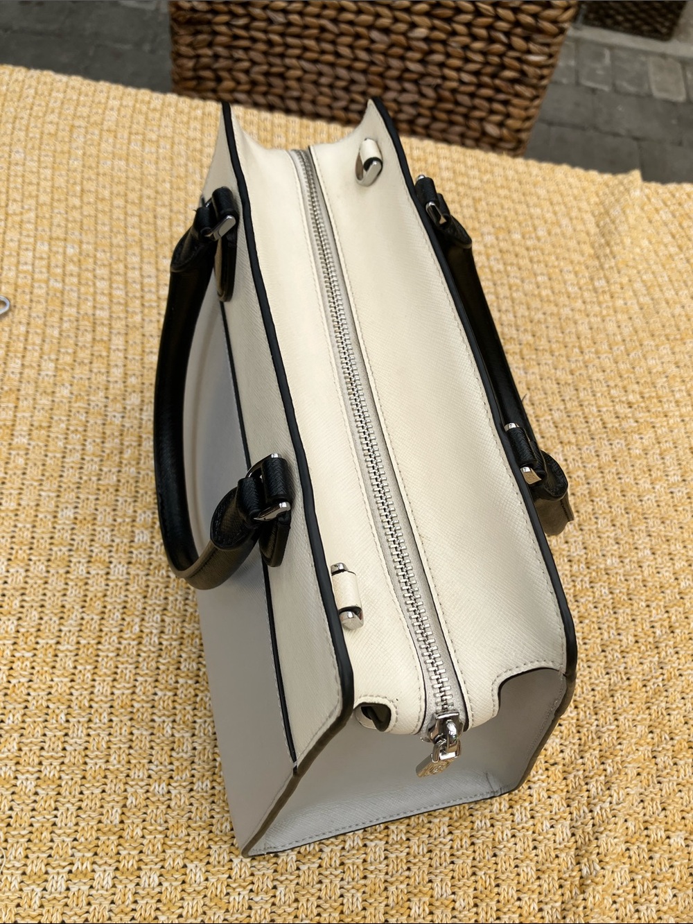 NWOT Kate Spade Madison Satchel Light Platinum Gray & Cream Colorblock + Wallet - Picture 7 of 15